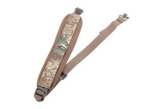 Butler Creek Comfort Stretch rifle sling in Real Tree XTra camo includes swivels.